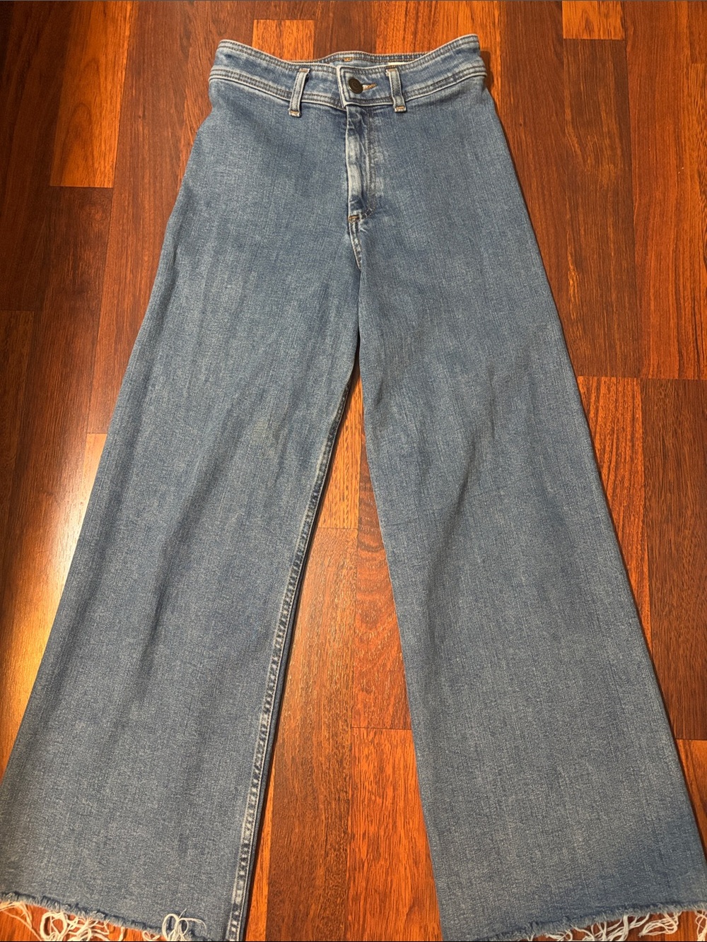 Zara marine High-Rise Wide Leg Women's Jeans in medium Blue